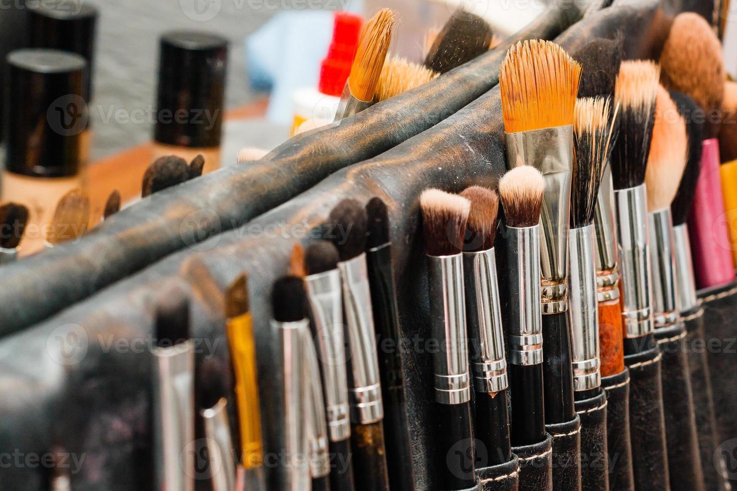 Cosmetics and make-up brushes photo