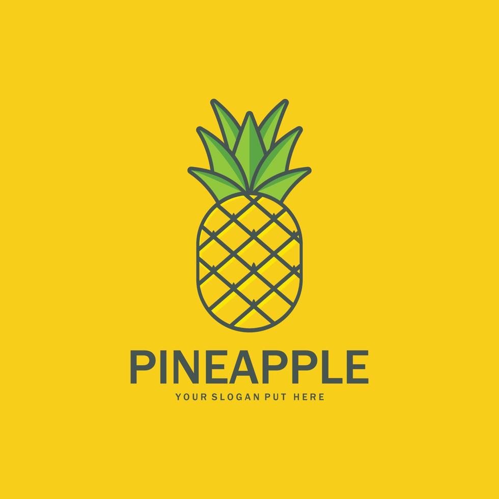 Vector Pineapple Fruit Logo Template. Pineapple Fruit Creative Logo Icon.