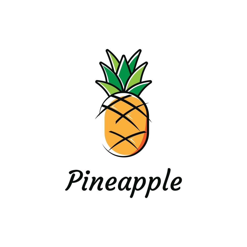 Vector Pineapple Fruit Logo Template. Pineapple Fruit Creative Logo Icon.