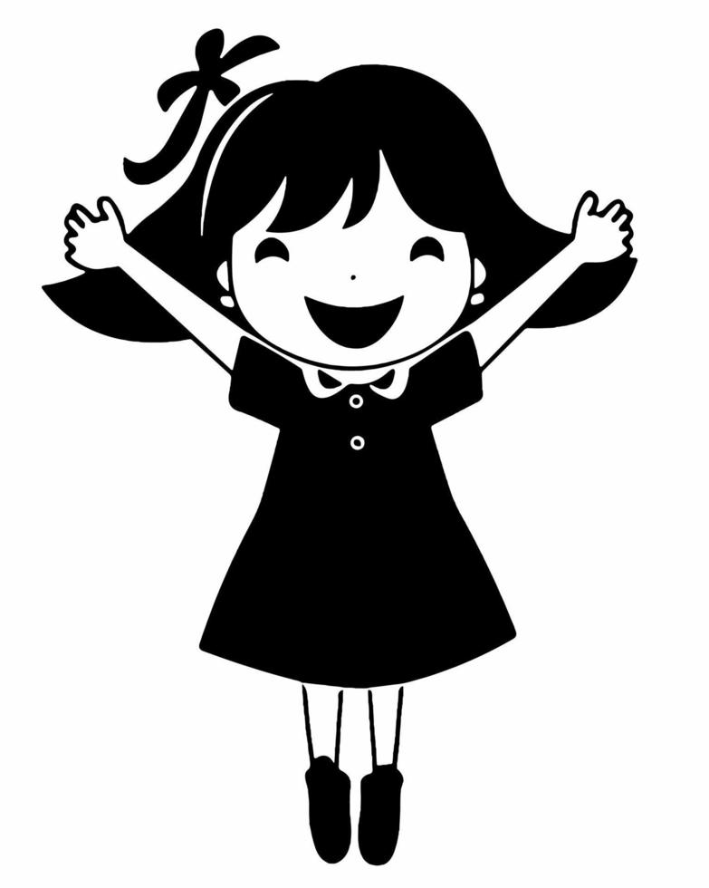 Excited Jumping Girl vector