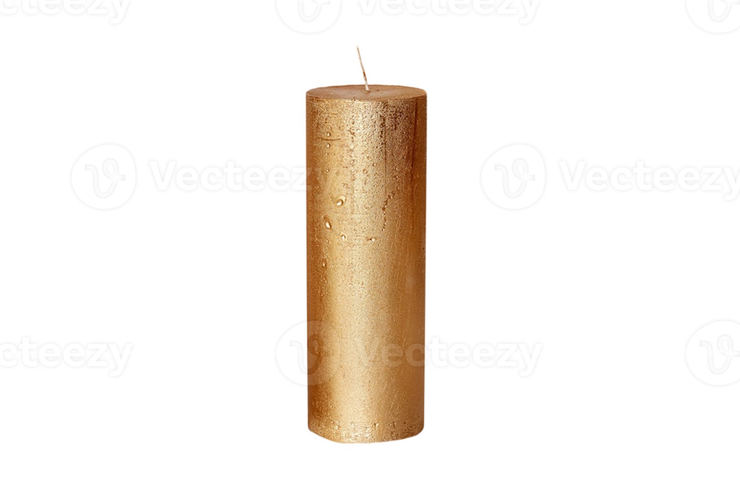 Gold candle isolated on a transparent background png