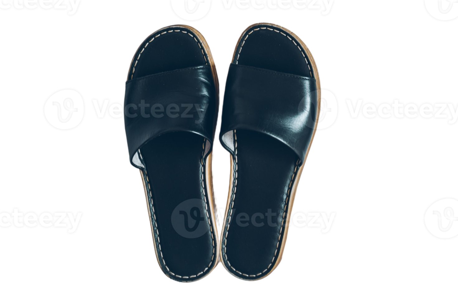 Black sandals isolated on a transparent background png
