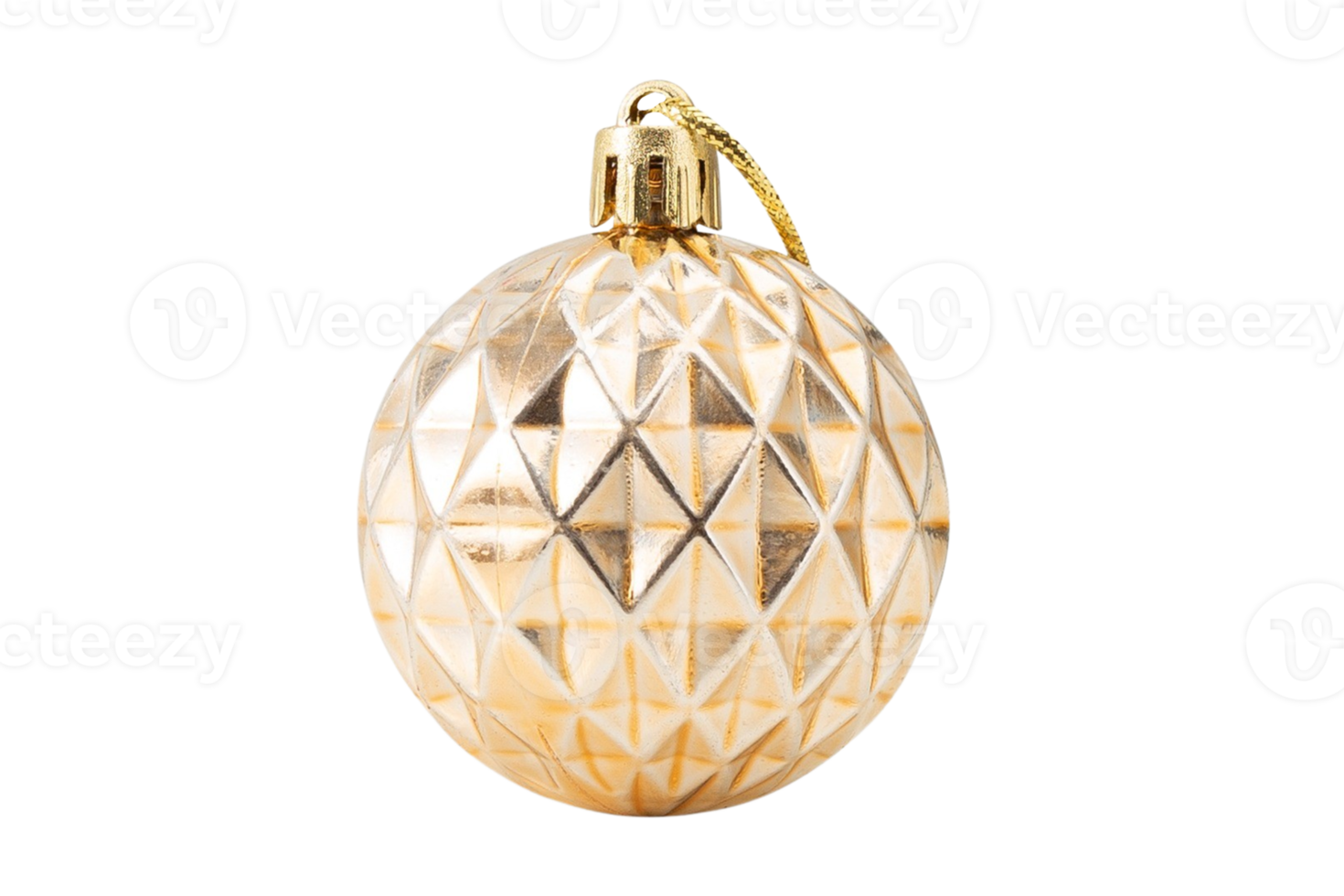 Gold christmas ball isolated on a transparent background png