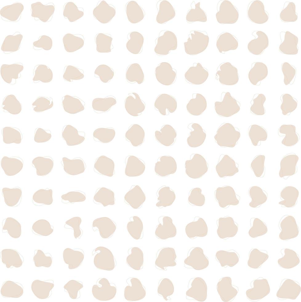 Hand Drawn Organic Shapes Liquid and fluid shape beige color symbol Set 100 vector