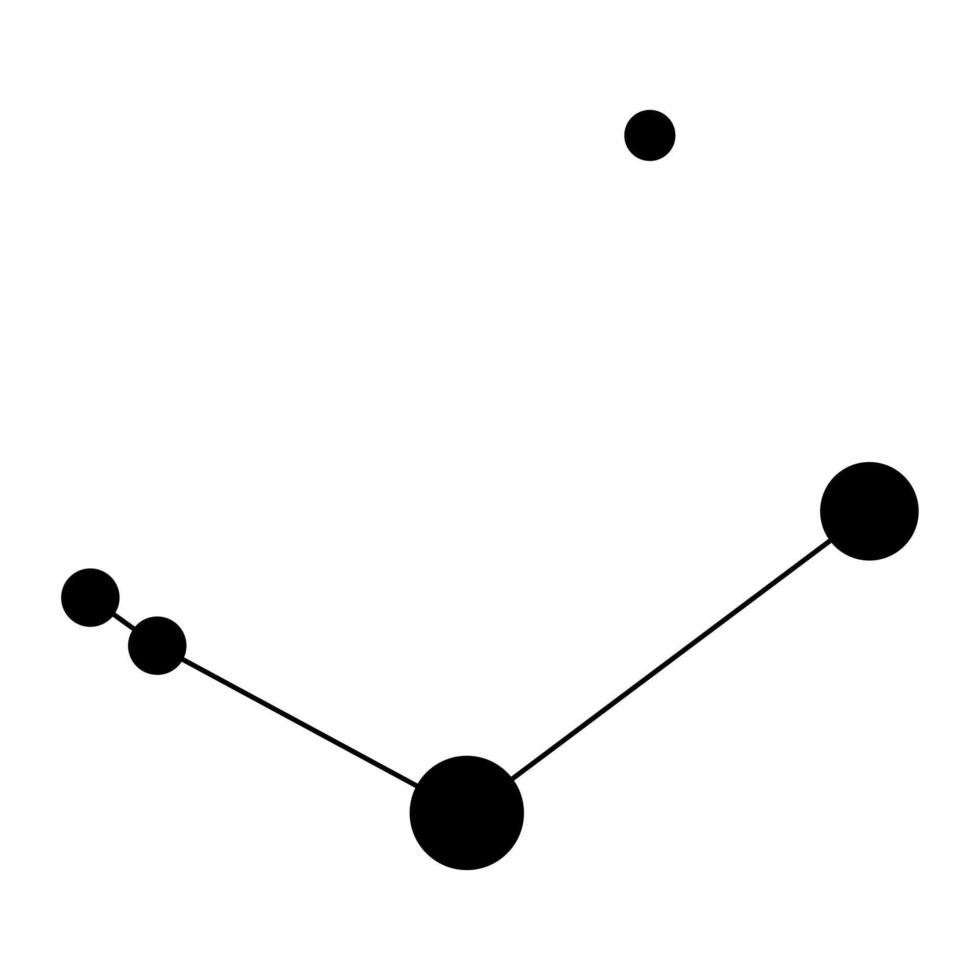 bastones venatici constelación mapa. vector ilustración.