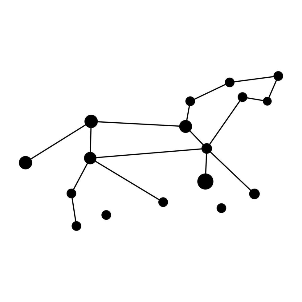 Leo constellation map. Vector illustration.