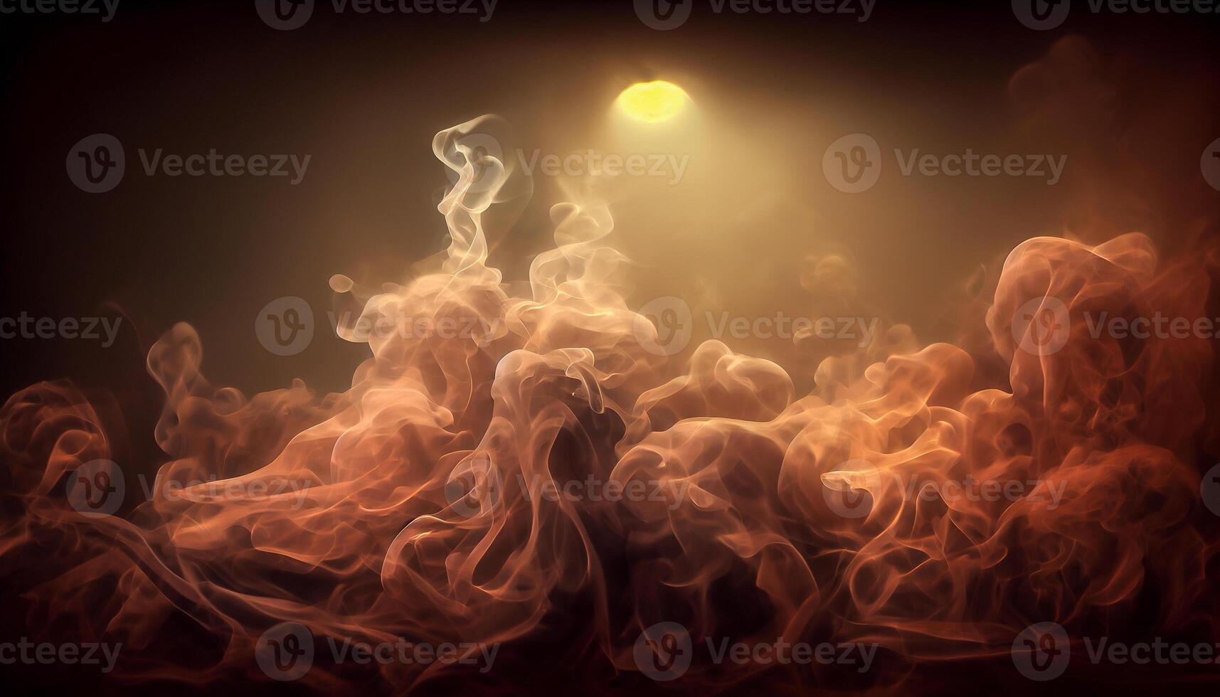 illustration of White curve fog, smoke, clouds, fire and dark background with spotlight. Abstract illustration art. Pattern texture, use for ad, poster and template, business.Digital art photo
