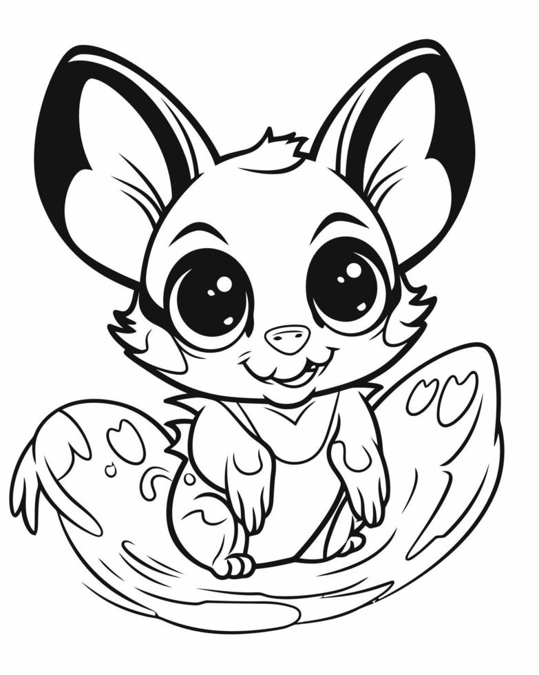 Sugar Glider Coloring Page vector