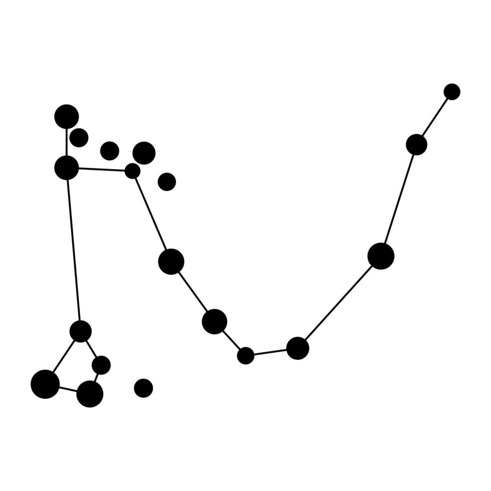 Draco constellation map. Vector illustration.