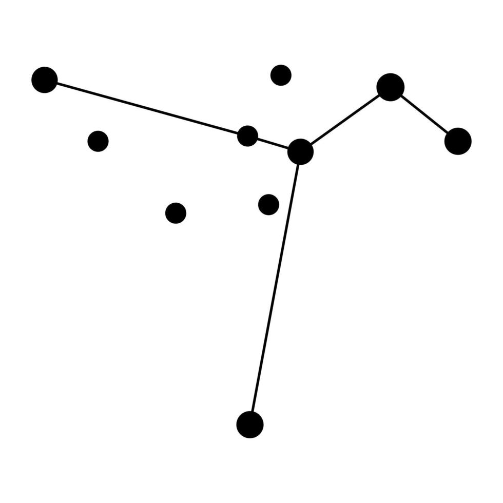 Columba constellation map. Vector illustration.