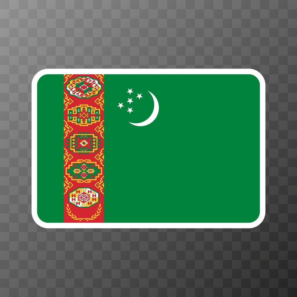 Turkmenistan flag, official colors and proportion. Vector illustration.
