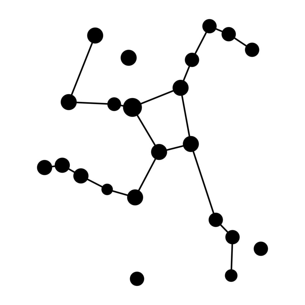 Hercules constellation map. Vector illustration.