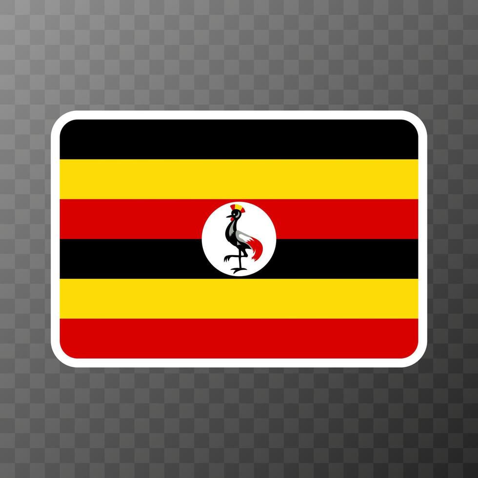 Uganda flag, official colors and proportion. Vector illustration.