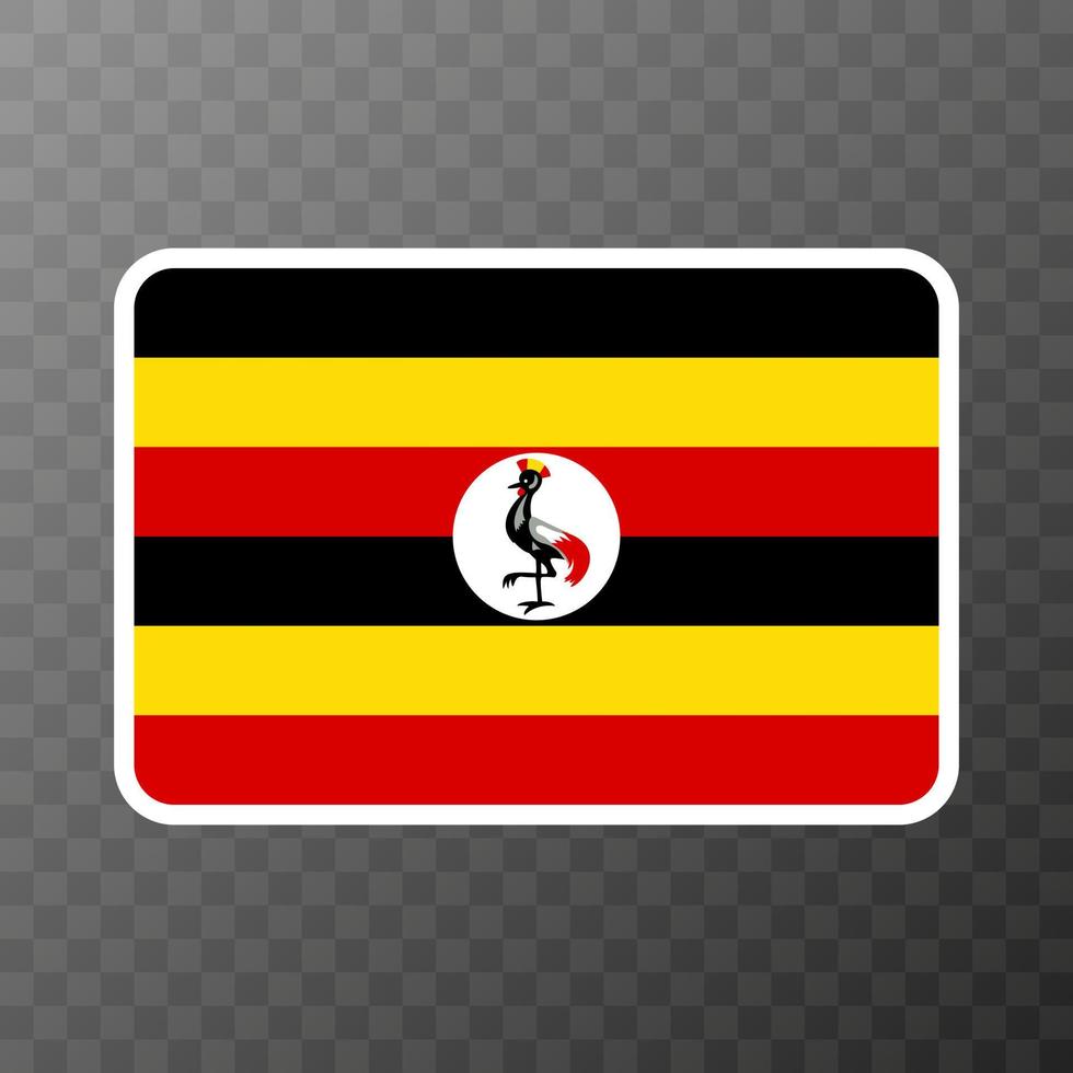 bandera de uganda, colores oficiales y proporción. ilustración vectorial vector