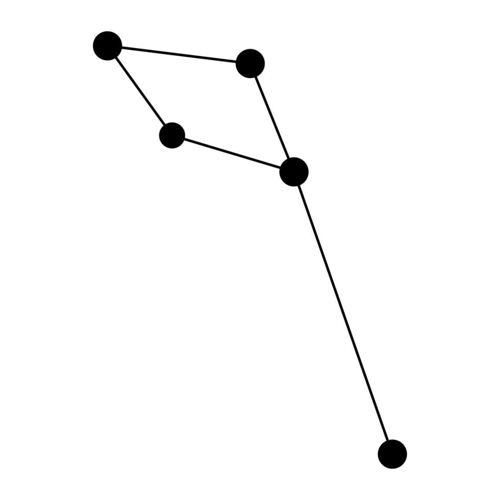 Delphinus constelación mapa. vector ilustración.