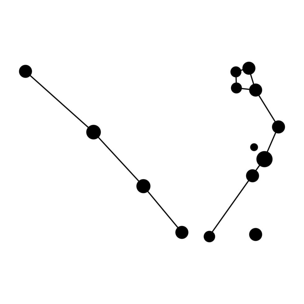 Serpens constellation map. Vector illustration.