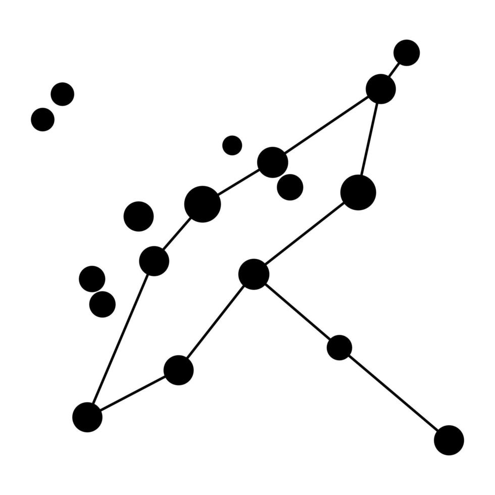 cygnus constelación mapa. vector ilustración.