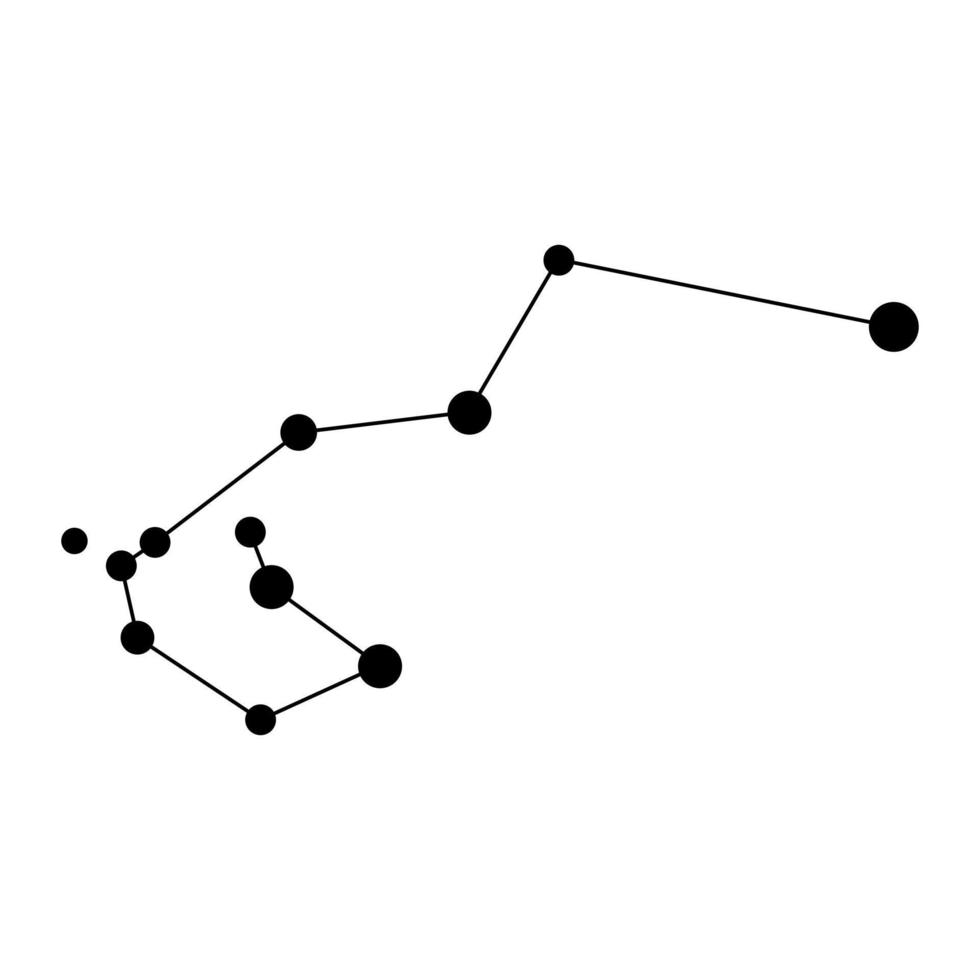 Carina constellation map. Vector illustration.