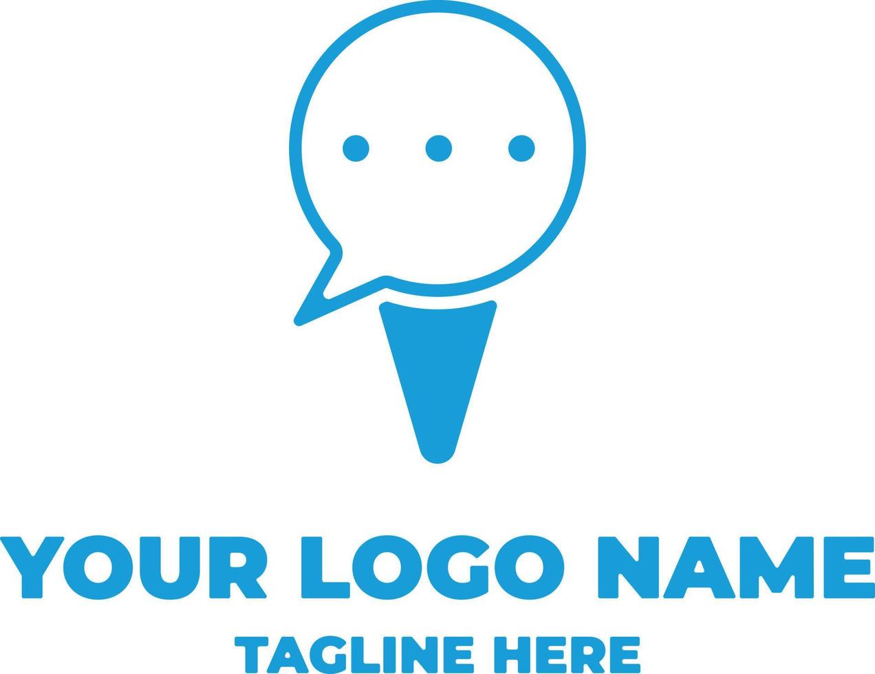 chat ice cream cone icon on white background. Speech bubble symbol for your website design, logo, app, UI, ice cream shop. vector