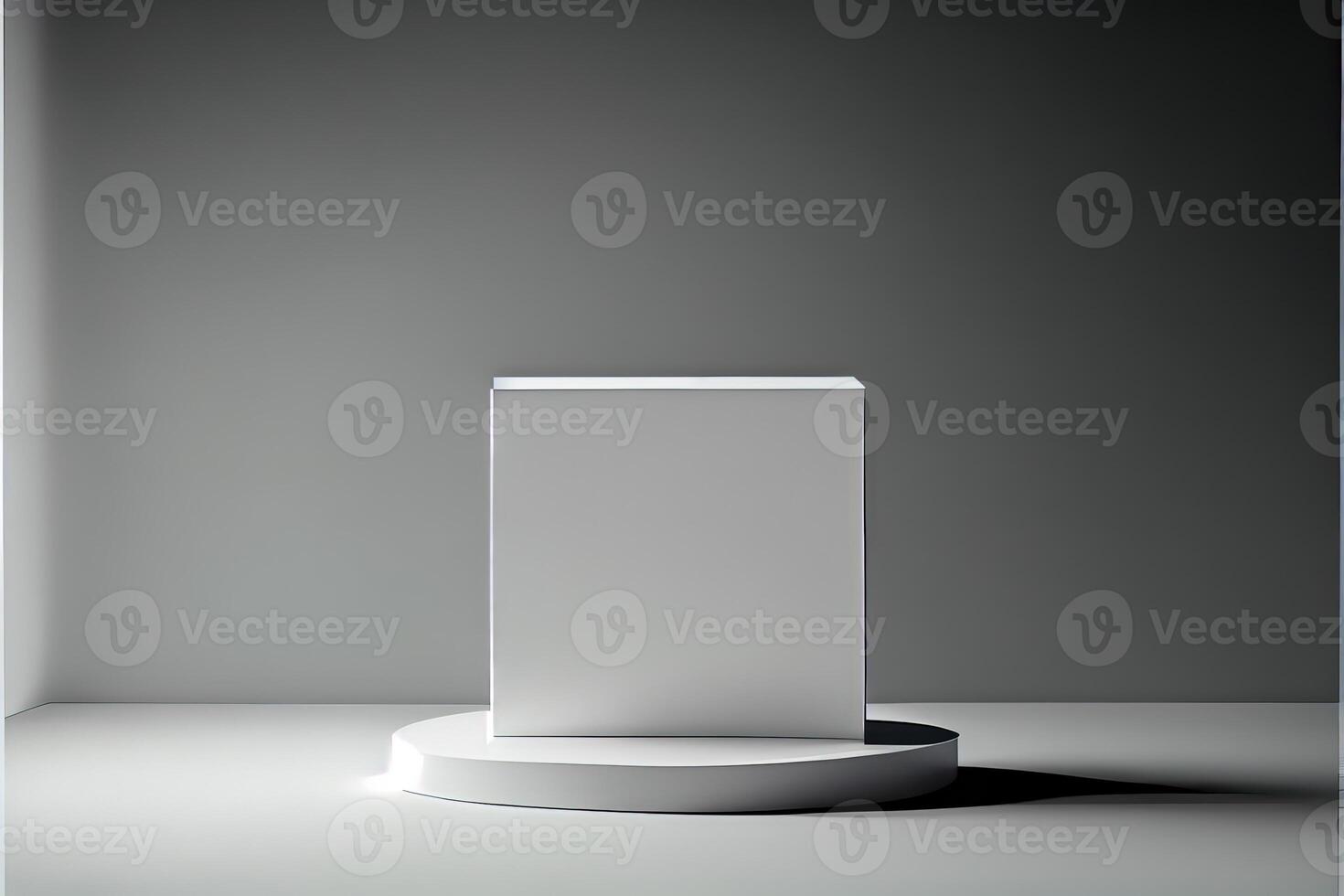 illustration of empty space podium display for product mockup natural background. Digital art photo