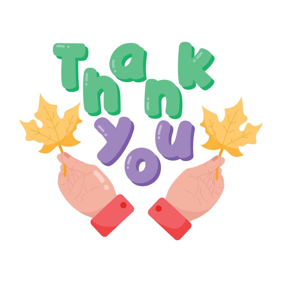 Trendy Thank Typography vector