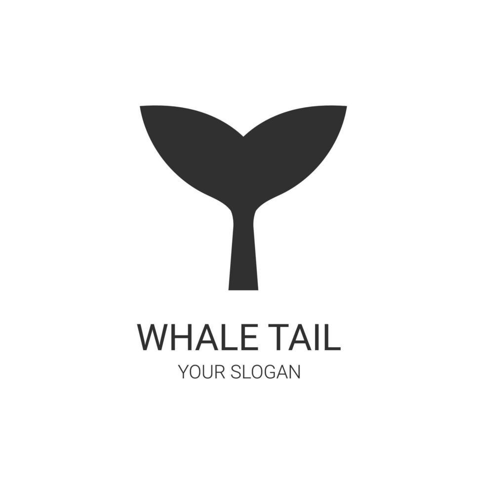 Whale tail logo. Isolated vector illustration on white background.