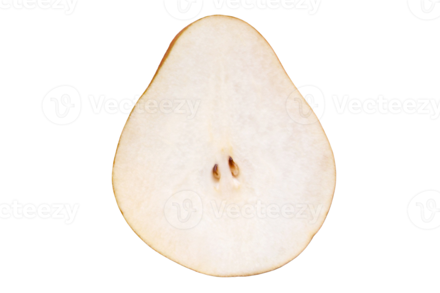 White pear slice isolated on a transparent background png