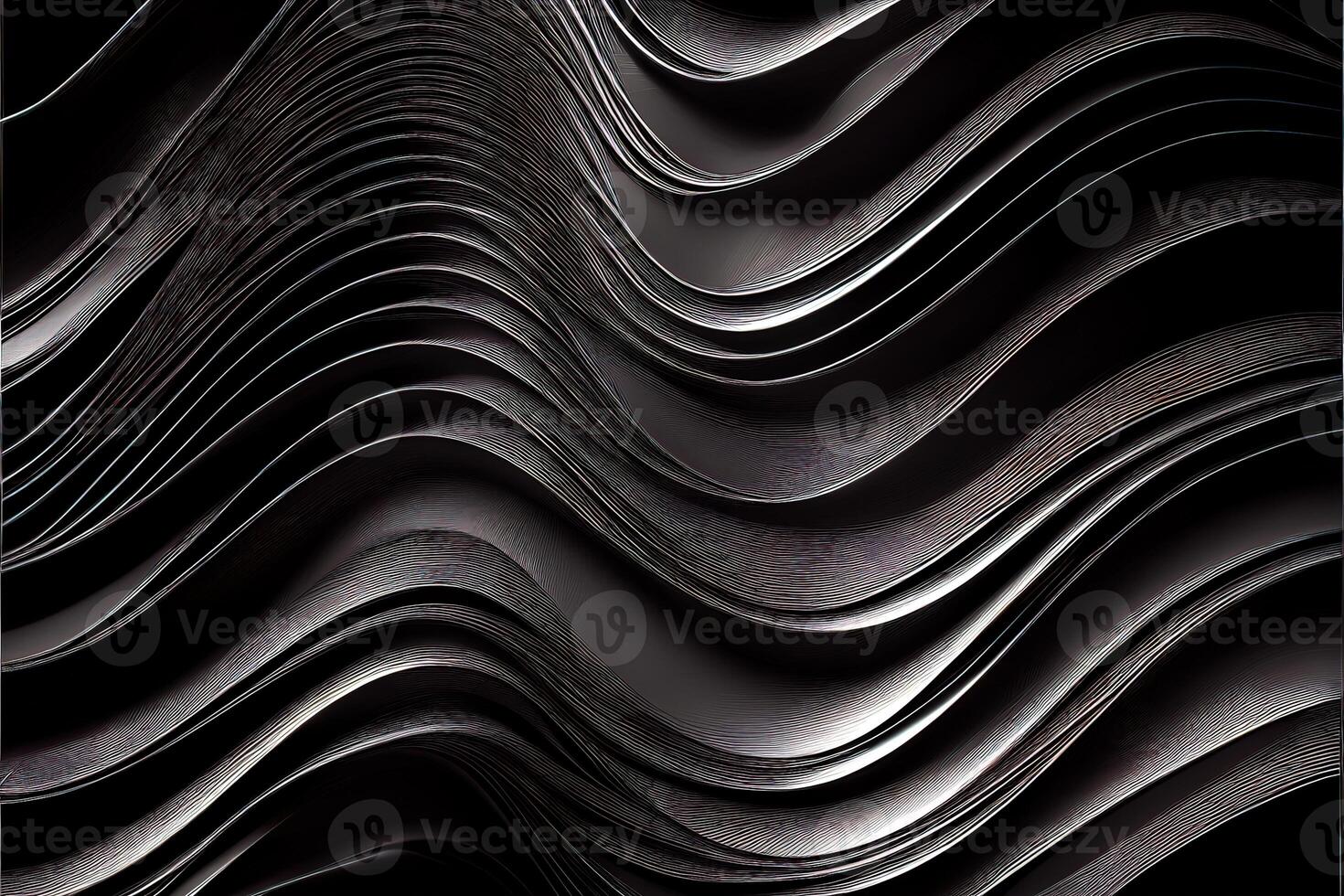 illustration of black wavy abstract layer as panorama background, gain and metal photo