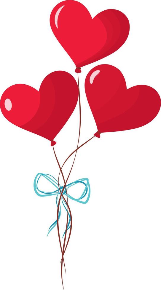 Balloons in form of hearts. Valentine's Day. High quality vector illustration.