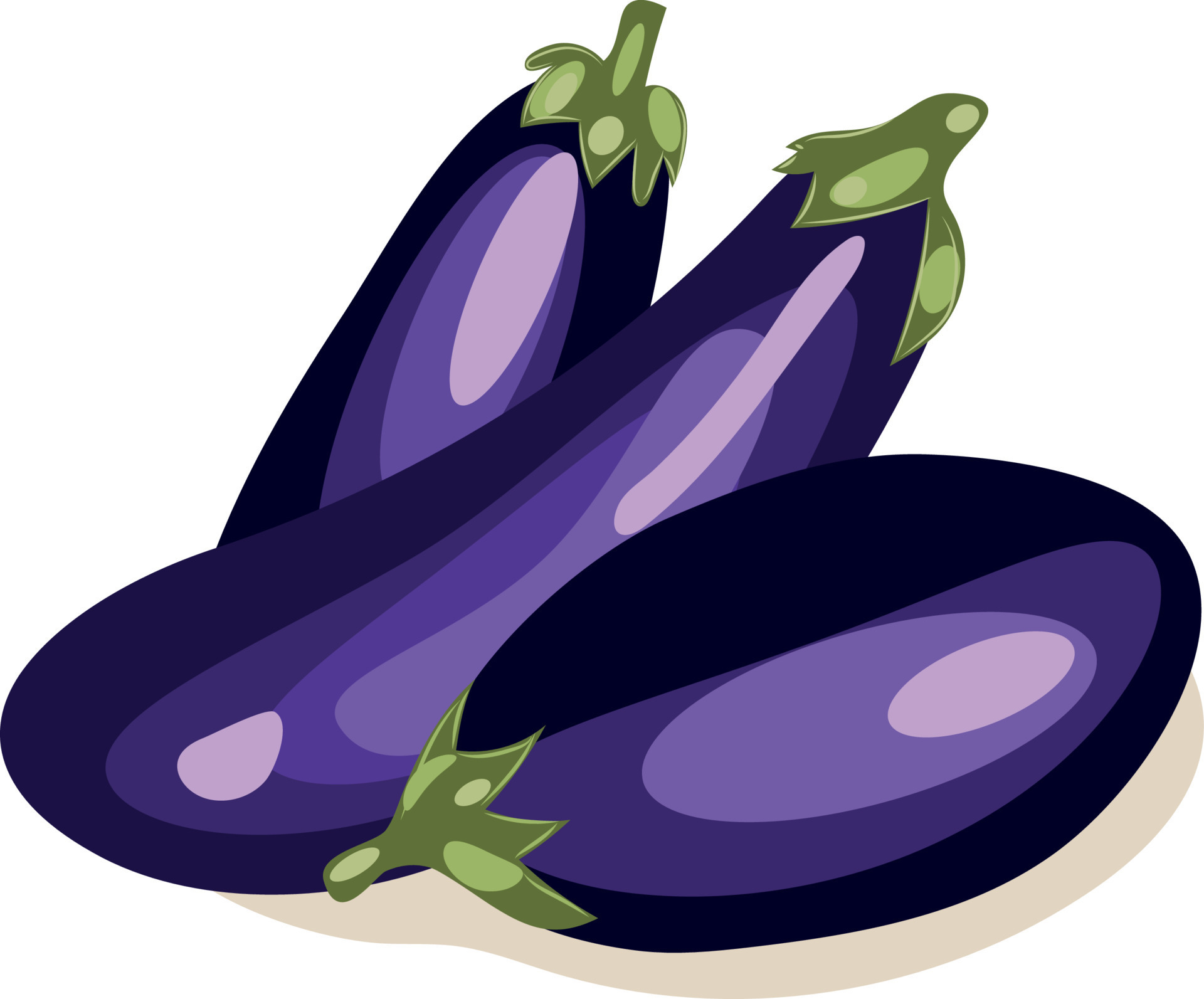 Vector image of an eggplant. Purple eggplant. Three eggplants. Ingredient 22697480 Vector Art at