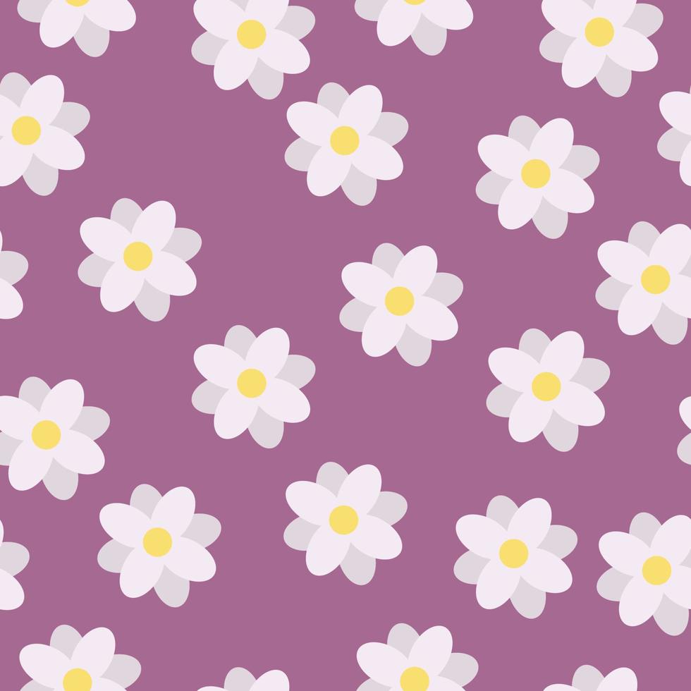 Vector pattern light simple flowers. Summer pattern. Daisies. High quality vector illustration.