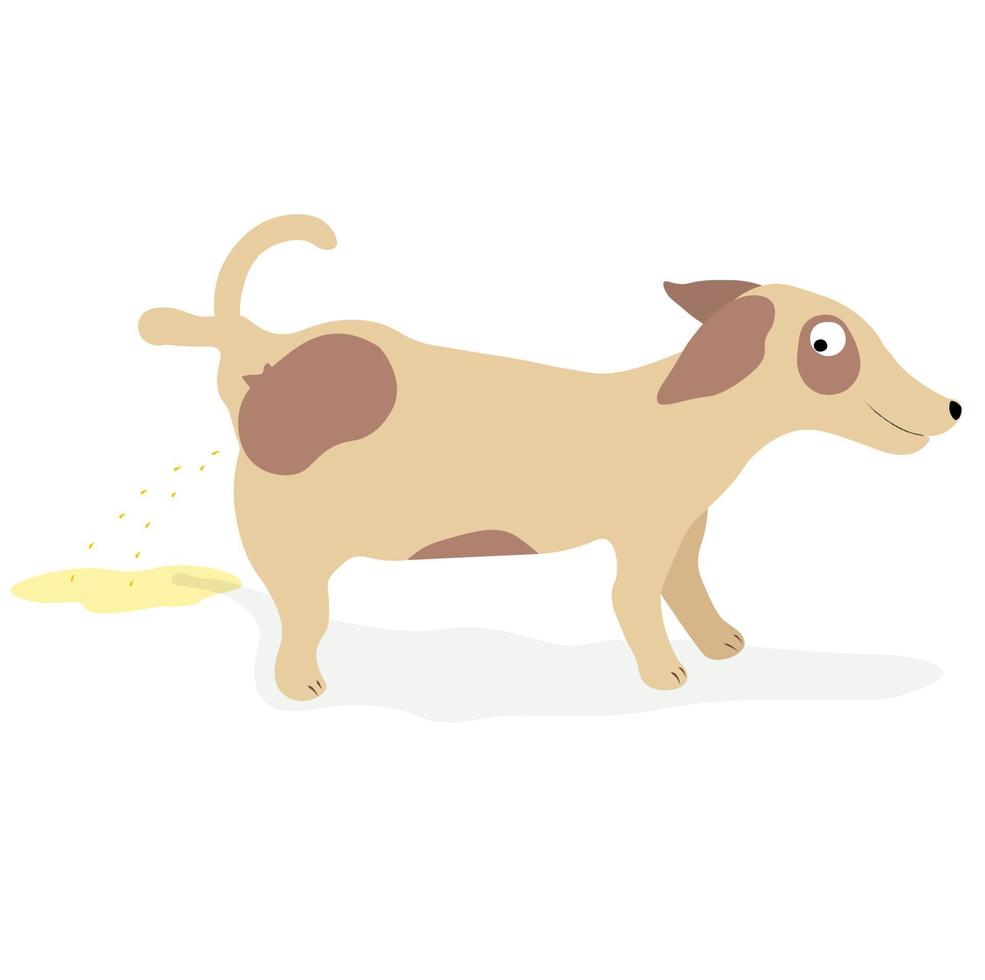 Cute dogs vector in cartoon style. Peeing dog flat vector in color. Collection of cute pets.