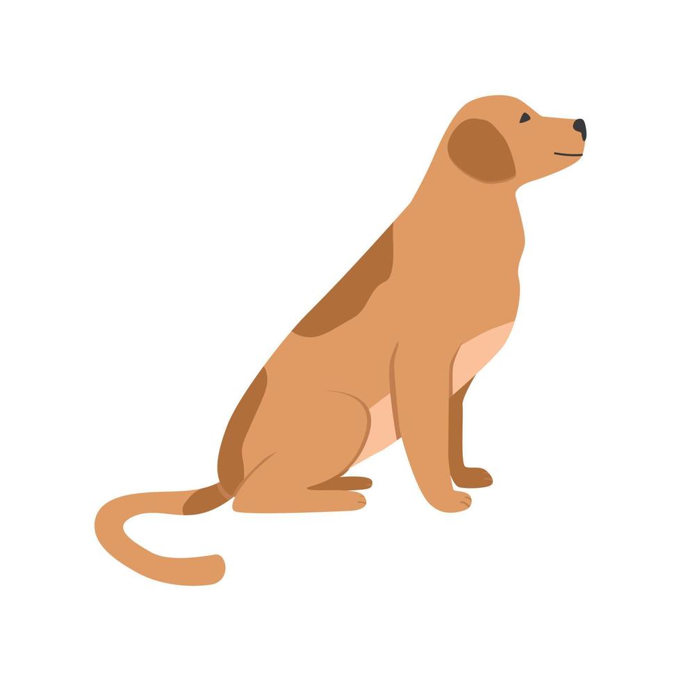 Dog side view vector. Sitting dog colour clip art. Cute dog icon. Cute dog in cartoon style. vector