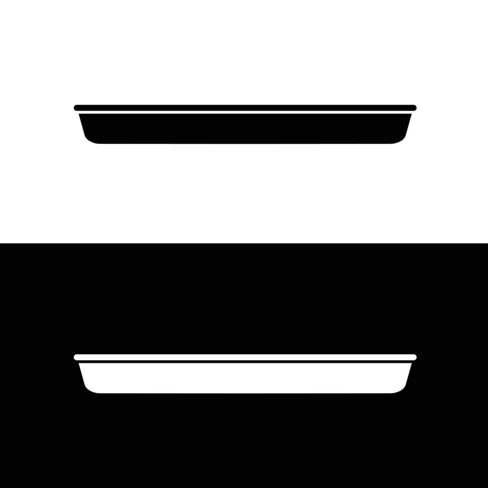 Baking sheet pan silhouette flat vector. Black and white bakeware icon for web. Collection of baking utensils for kitchen concept. Kitchenwares using in a oven. vector