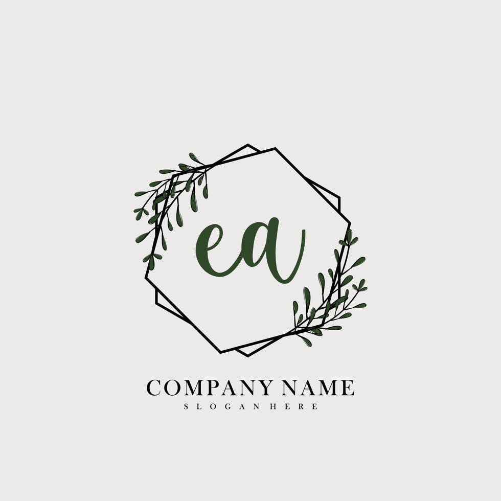 EA Initial beauty floral logo template vector