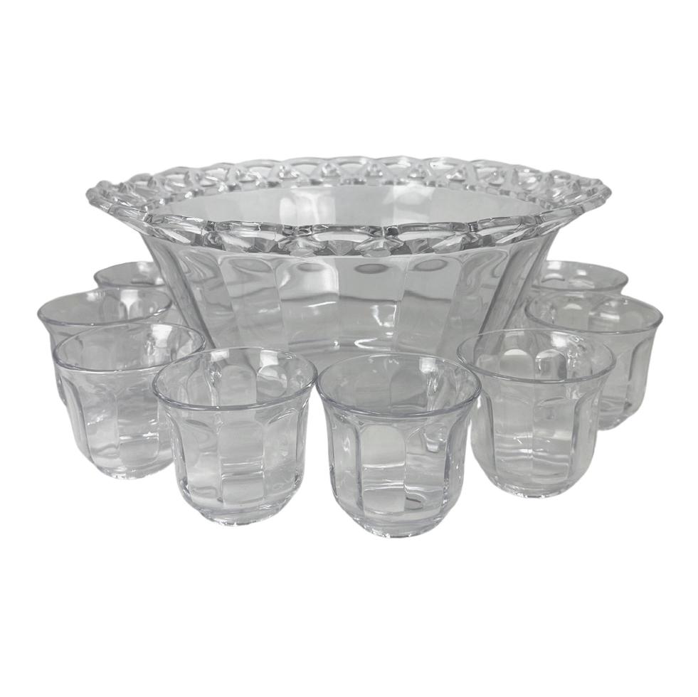 Vintage Lattice Edge Punch Bowl photo