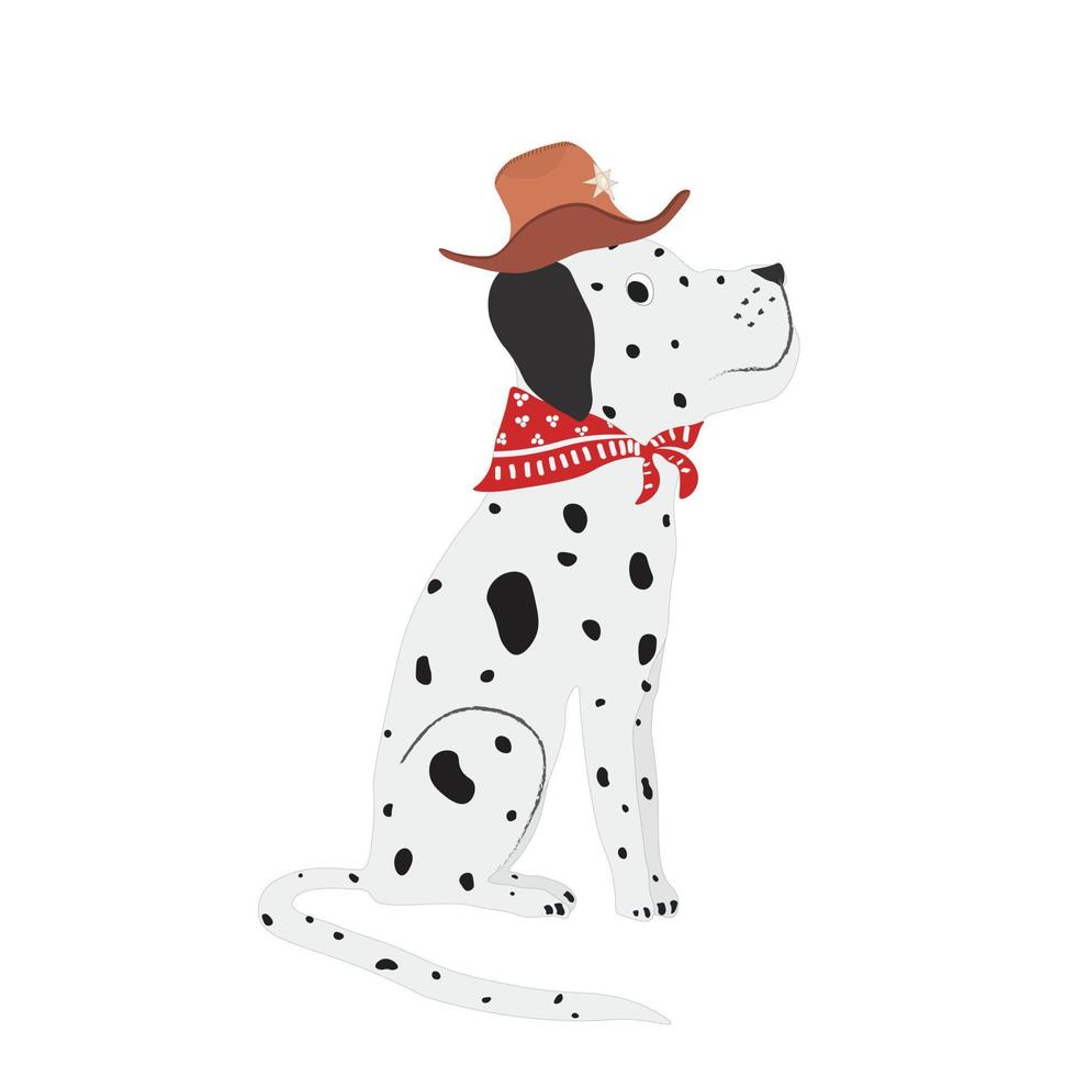 Cute dogs vector in cartoon style. Sitting dalmatian dog flat vector in color. Collection of cute pets.