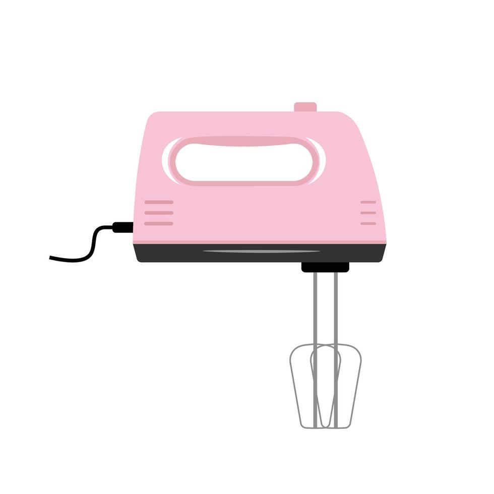 Hand mixer flat silhouette vector in pastel color. Color cooking electric utensil icon. Set of color symbols for kitchen concept. Kitchen gadgets. Kitchenware