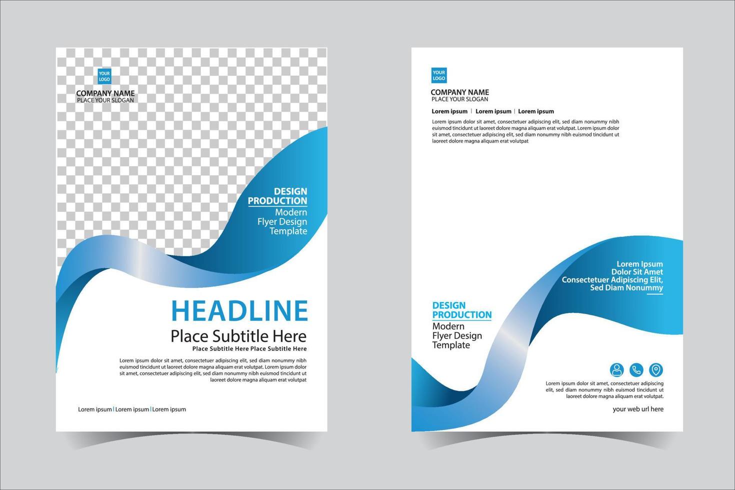 Blue business annual report brochure flyer design template vector, Leaflet cover presentation abstract geometric background, modern publication poster magazine, layout in A4 size Free Vector