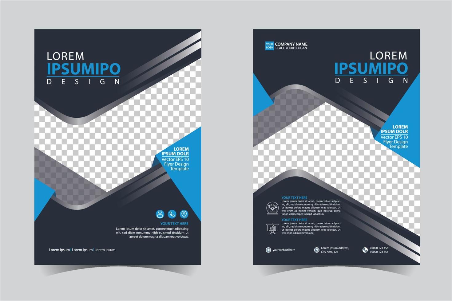 azul y negro negocio anual reporte folleto volantes diseño modelo vector, folleto cubrir presentación resumen geométrico fondo, moderno publicación póster revista, diseño en a4 Talla gratis vector