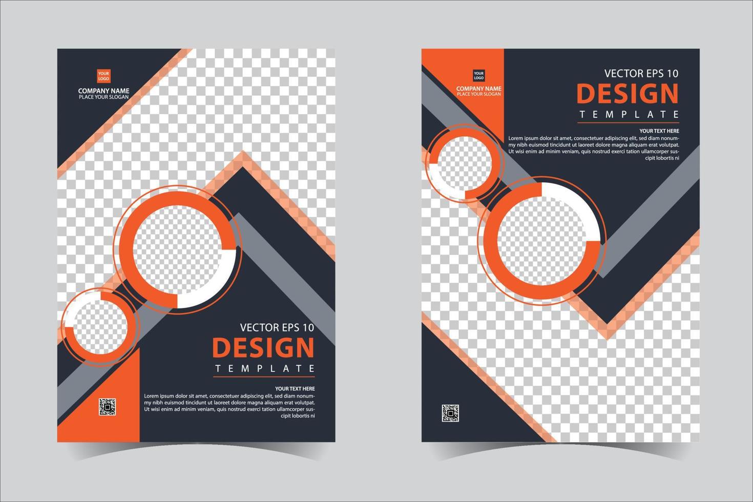 Orange and Black business annual report brochure flyer design template vector, Leaflet cover presentation abstract geometric background, modern publication poster magazine, Free Vector