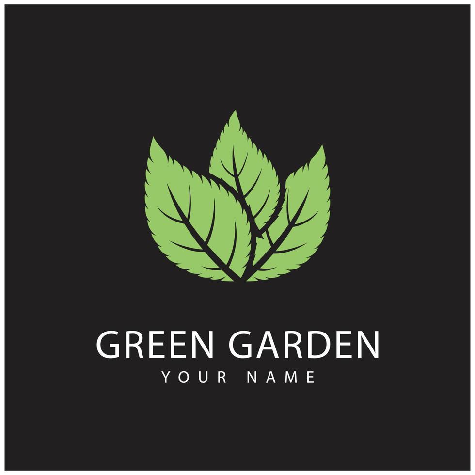 green garden logo vector and symbol