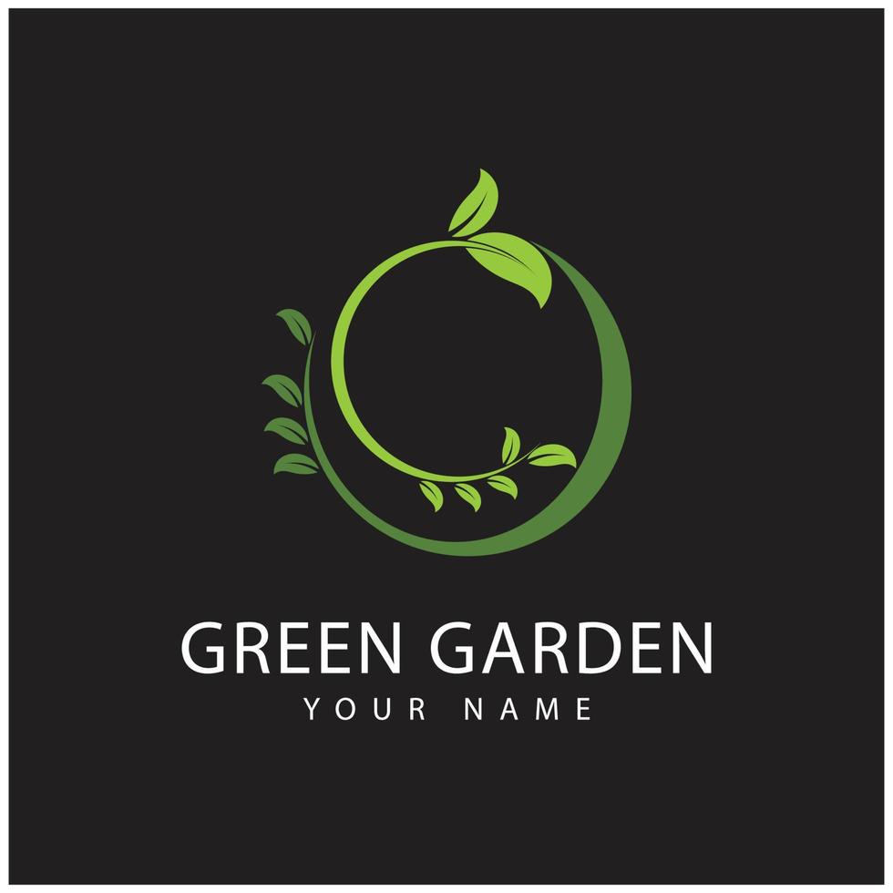 green garden logo vector and symbol