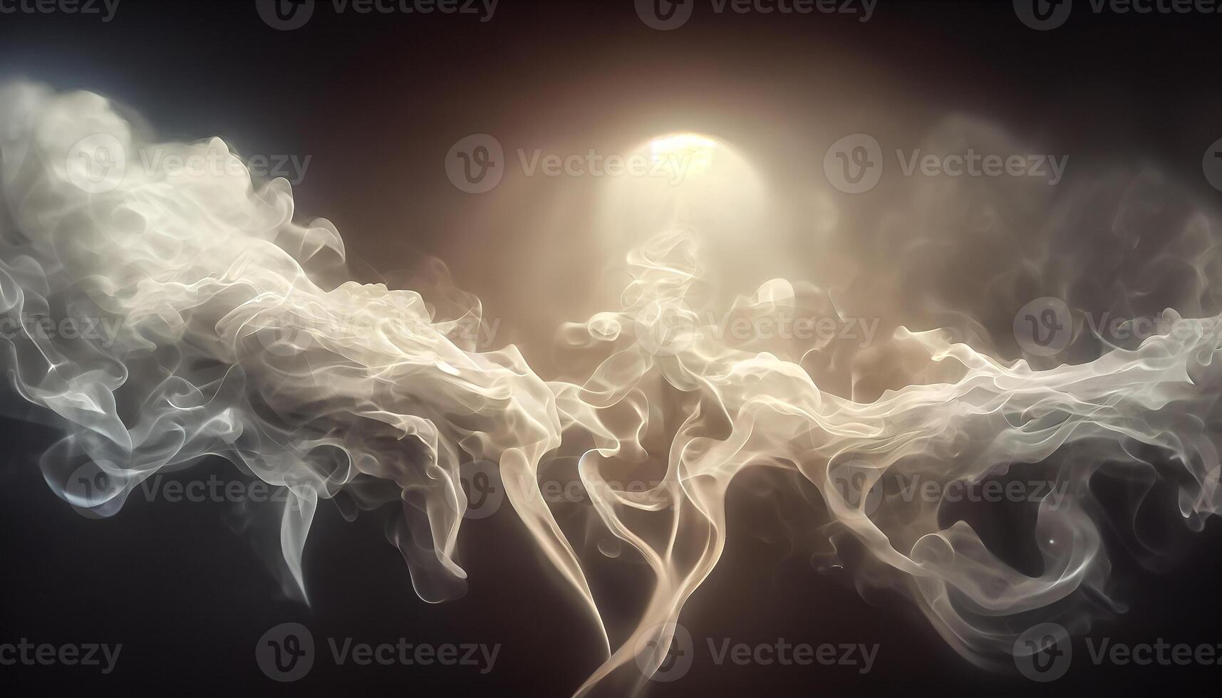 illustration of White curve fog, smoke, clouds, fire and dark background with spotlight. Abstract illustration art. Pattern texture, use for ad, poster and template, business.Digital art photo