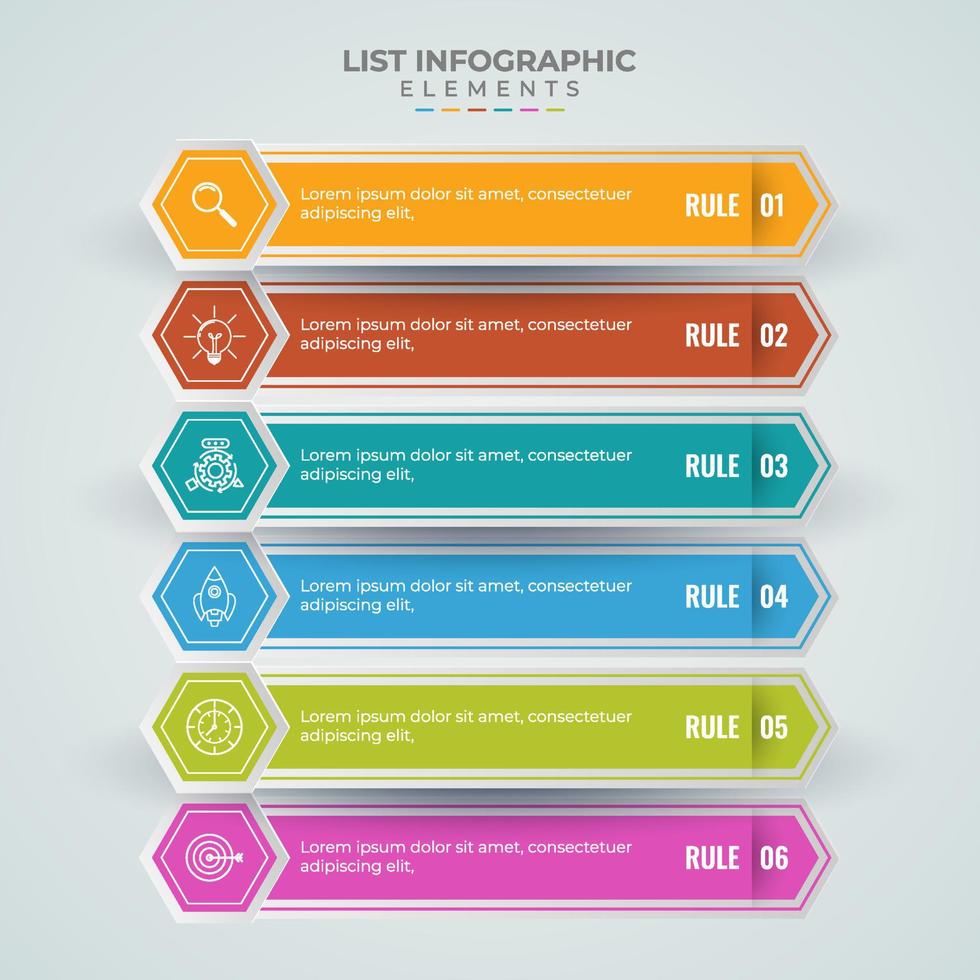 lista infografía antecedentes vector