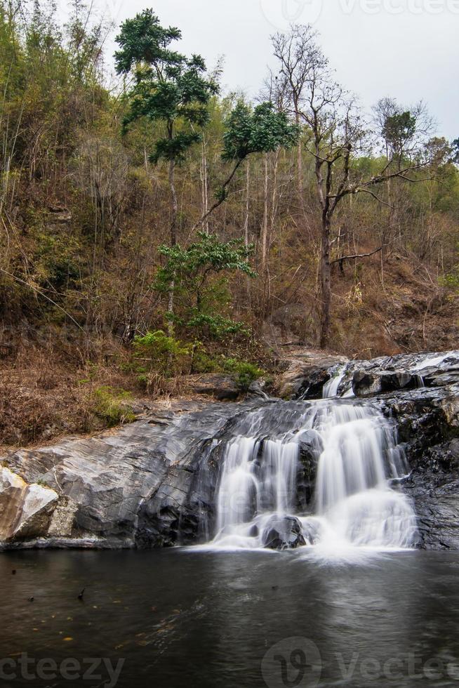 Khlong Nam Lai Waterfall, Beautiful waterfalls in klong Lan national park of Thailand photo