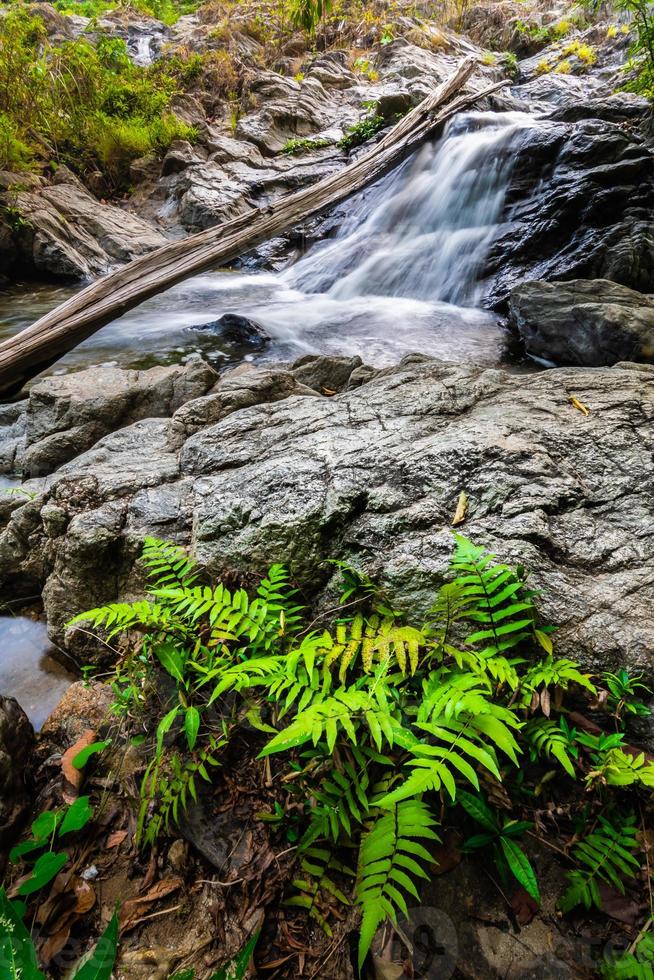 Khlong Nam Lai Waterfall, Beautiful waterfalls in klong Lan national park of Thailand photo