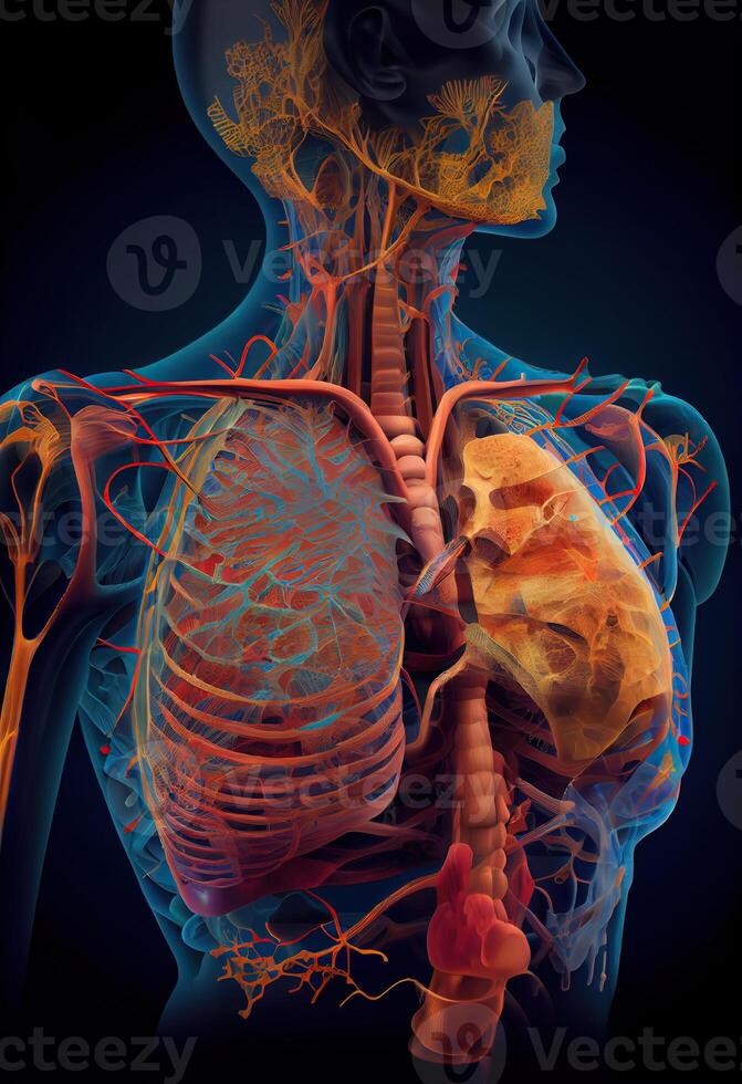 illustration of a visually stunning and intricate illustration of the anatomy of life photo