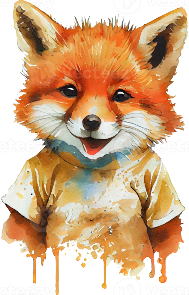 Cute Fox Portrait Watercolor png