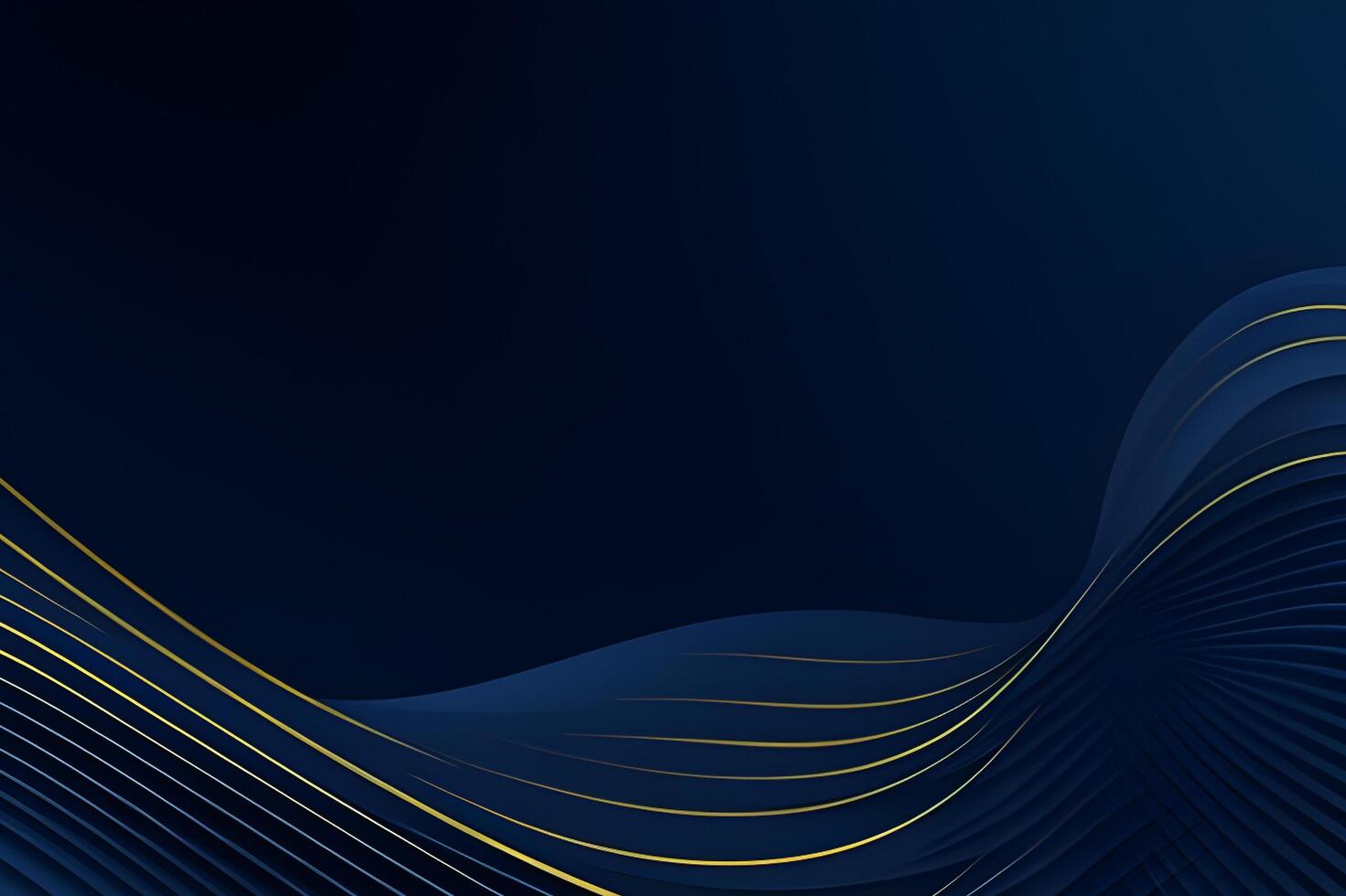3d modern wave curve abstract presentation background. Luxury paper cut background. Abstract decoration, golden pattern, halftone gradients, 3d blue dark background illustration. photo